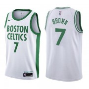 Boston Celtics NBA Basketball Drakter 2022-23 Jaylen Brown 7# Hvit City Edition Swingman Drakt..